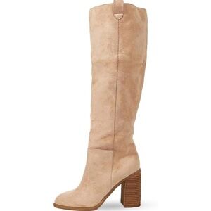 Oasis Society | faux suede tall boot stacked heel slouch